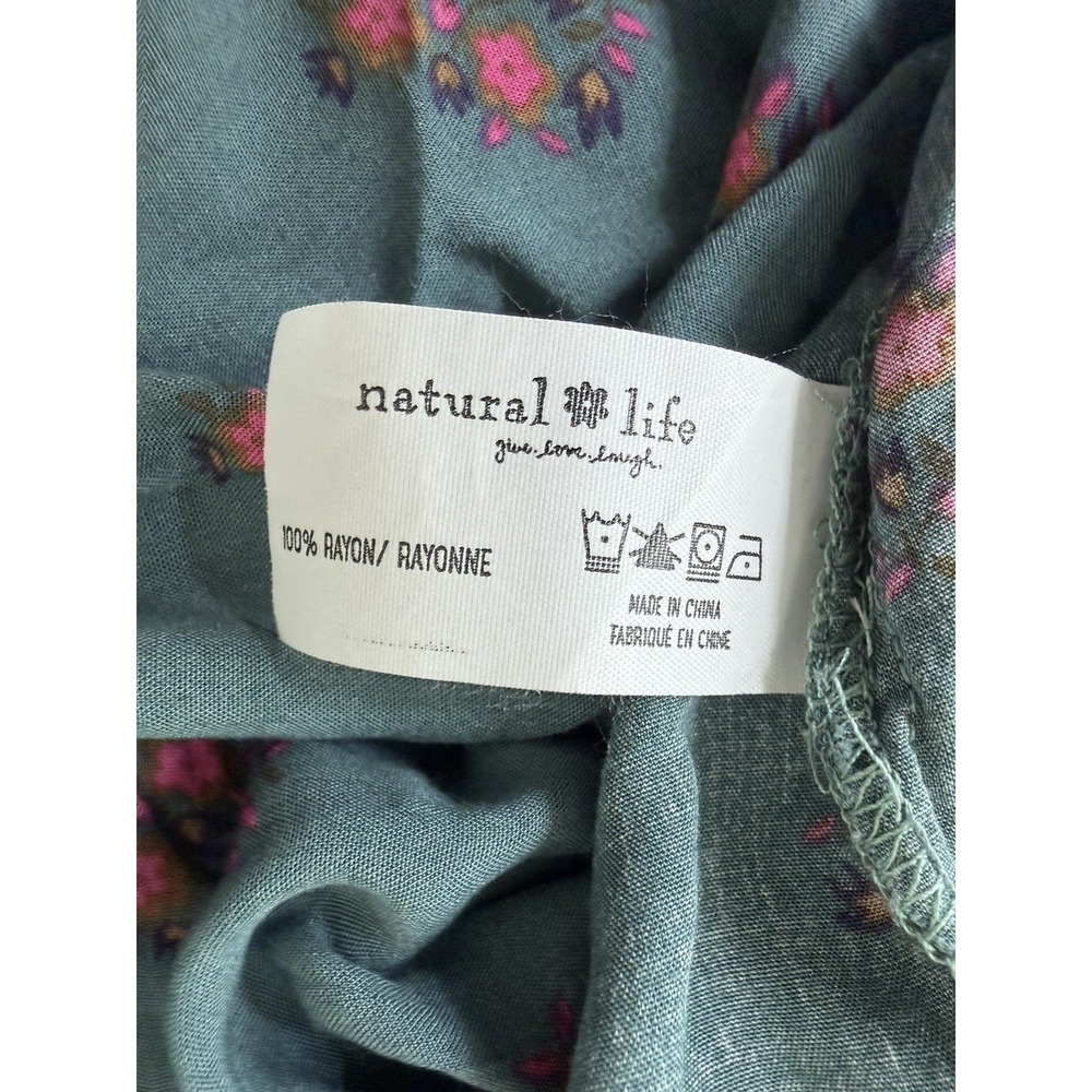 Natural Life Berkley Teal Floral Maxi Dress Size Large X-Large - Picture 5 of 6
